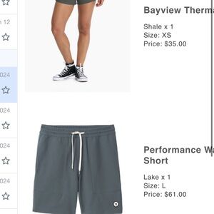 Vuori Performance waffle Lake shorts large soldout
